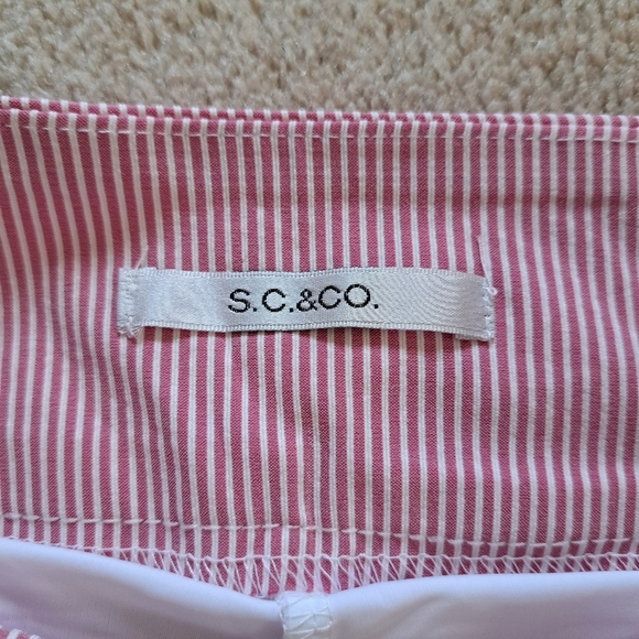 ❤️ S.C.& Co. Pull On Skort Pink White Striped Stretch Skirt Women's  NWT - Picture 7 of 11